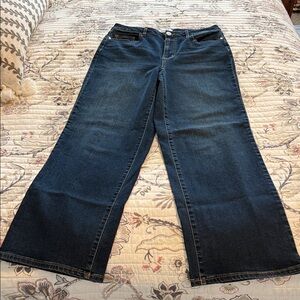 ARULA High-Rise Wide Leg Jean, size 10, Dark Blue, NWOT